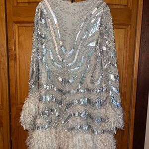 ASOS Curve Silver Sequin Mini Dress